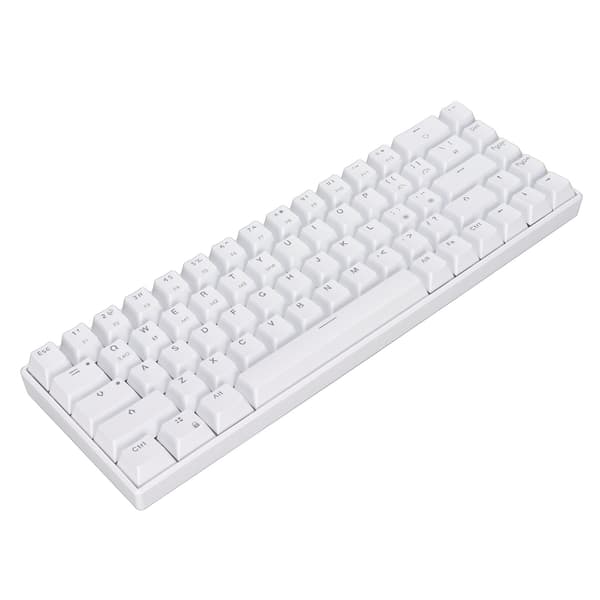 Trådlöst 2.4 G mekaniskt tangentbord vitt 68 tangenter snabb respons trådlöst speltangentbord för Windows för Android för IOSBlue Switch