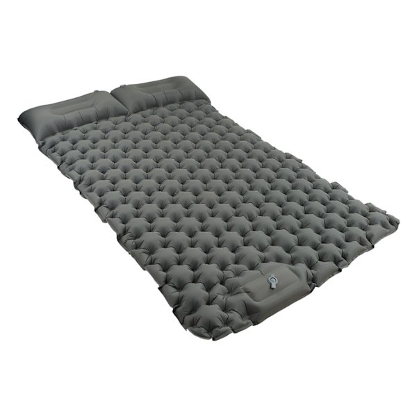 Camping sovepose grå vanntett nylon ergonomisk støtte fotpresse 60S oppblåsbar sovematte for utendørs camping