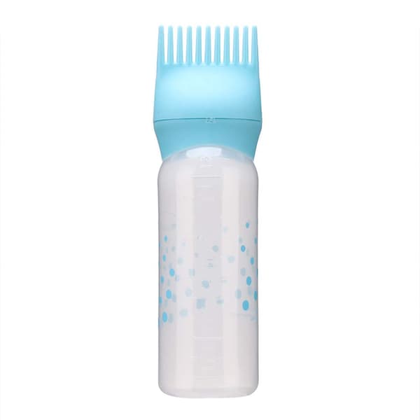 Hårfarveflaske Shampoo Hårfarvningsapplikatorflaske med kam 170ml (Blå)