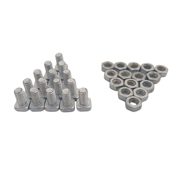 15 st Aluminiumlegering Fyrkantshuvud Växthus Muttrar och Bultar Ersättning