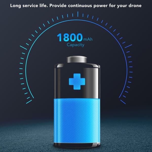 3.7V 2600mAh RC Drönarbatteri Stabilt UAV Ersättningsbatteri för E88 E88PRO E88MAX E525 E99 E99PRO P1 P5PRO K3 S1 P8