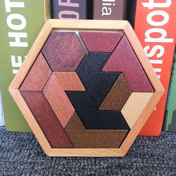 Pedagogisk Träpussel Tangram Leksak för Barn - Magideal