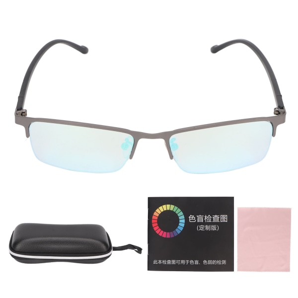 Röd Grön Färg Blindglasögon Ultralätt Silver Svart Legeringsbåge Slät gångjärn UV-skydd Färg Svaghet Korrigerande glasögon