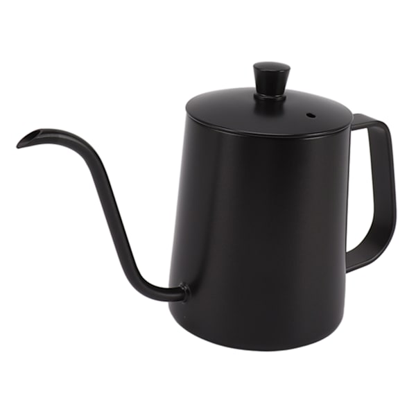 Liten kaffekanna i rostfritt stål för manuell hällning, exakt kontroll av kaffekannan med gåshals för droppkaffe, svart, 350 ml