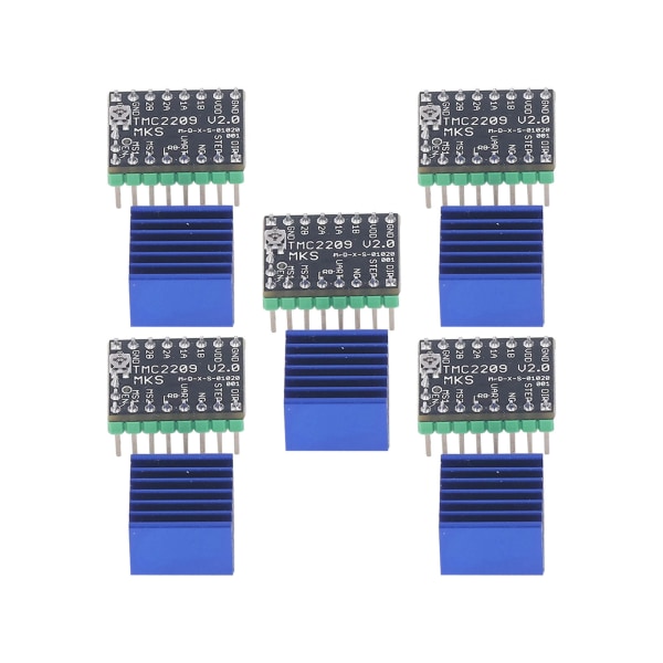 5 sarjaa askelmoottorin ohjainsarja Ultra Silent -moottorin ohjausmoduuli lämmönpoistolla 5.5‑28V MKS TMC2209