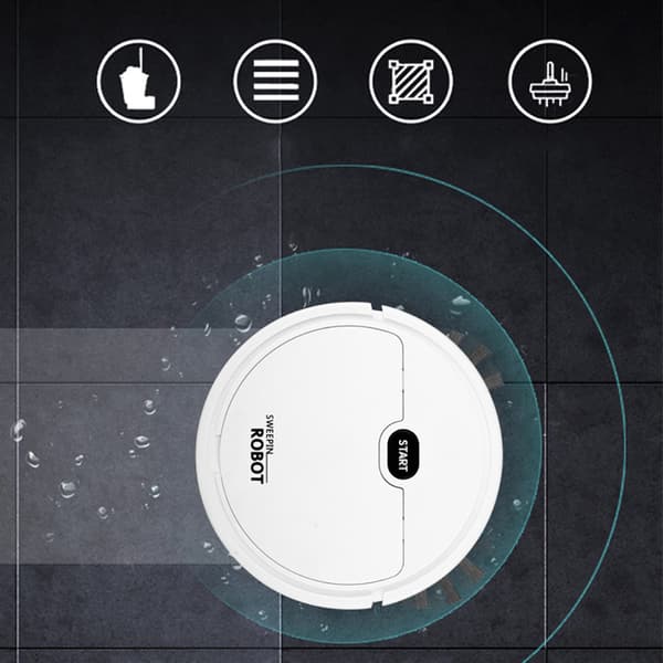 Robotdammsugare USB Smart 3-i-1 Sug-, Sop- och Moppfunktion Automatisk Dammsugare Vit - 1 Styck