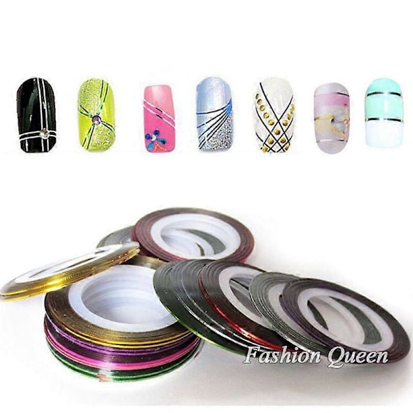 10 st 3D Nagel Strass Tejp Nagelkonst Verktyg Nageldekoration Metallisk Färg Självhäftande DIY Nageltillbehör 20 st