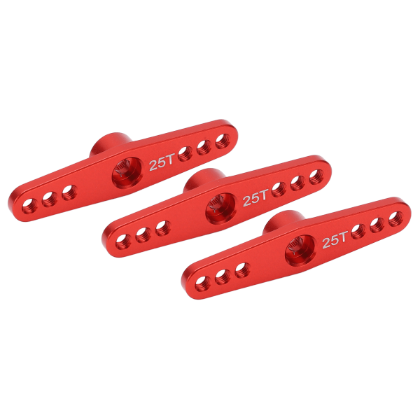 3 st 25T aluminiumlegering RC servoarmhorn lång typ för 1/10 fjärrkontrollbil uppgraderingsdel röd