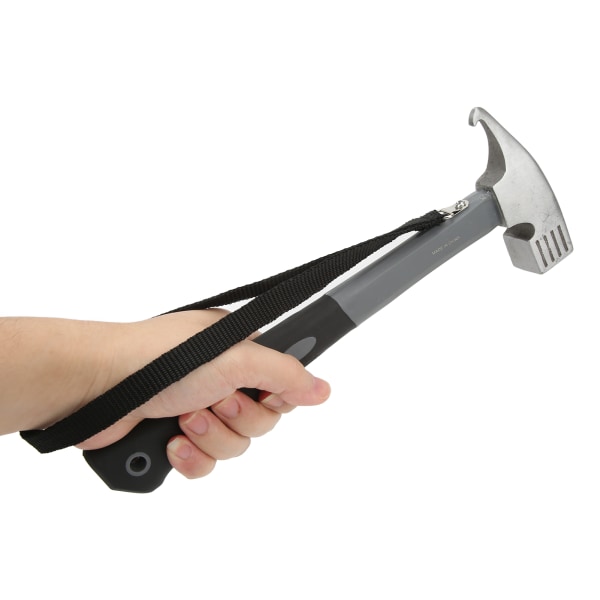 Camping Hammer Heavy Duty Bärbar Multifunktion Camping Tält Hammare med Dragare Anslutningskabel för Utomhus Svart