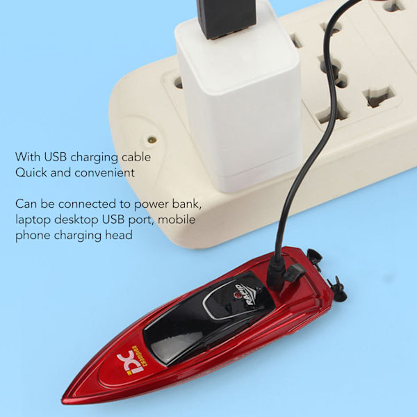 High Speed ​​USB Fjärrkontroll Mini Speedboat Toy - Röd Red