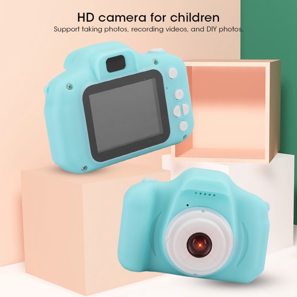 HD tecknad digital videokamera Leksak DIY-foton Videoinspelning för barn BarnGrön