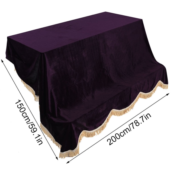 200 * 150 cm kestävä pystyssä oleva piano pölytiivis cover Pleuche-kangastarvike (violetti)
