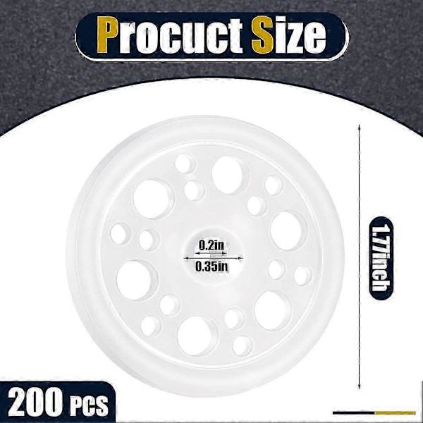 200 st 45 mm (1,77 tum) Plastisoleringsbrickor Lastfördelande Polypropenbrickor för Fixering