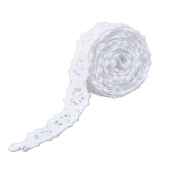 Spetsband 20 Yards 1.5cm Bredd Retro Stil Behaglig Känsla Bra Spetsdesign för Kläder Skor Hattar Väskor Vit
