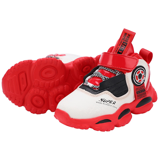 Barn Sport Sneakers Atletiska Sneakers Andningsbara Sport Pojkar Casual Skor för HöstVit 28
