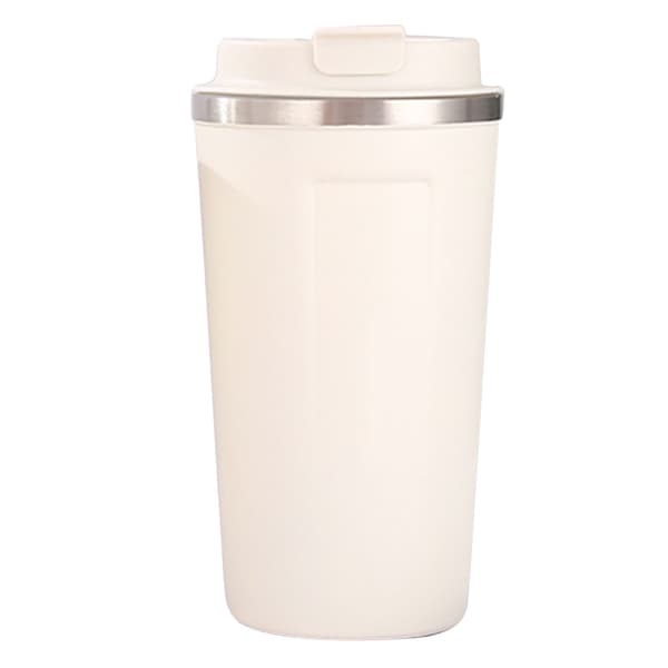 Isolerad kopp 304 rostfritt stål foder säkerhetslås stor kapacitet bärbar isolerad kaffemugg med lock för kontor vit 510ml