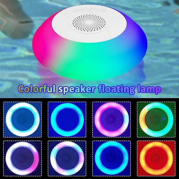 Bluetooth Högtalare för Duschen, Portabel Bluetooth-högtalare med Färgglada Lampor, Flytande Poolhögtalare, IP