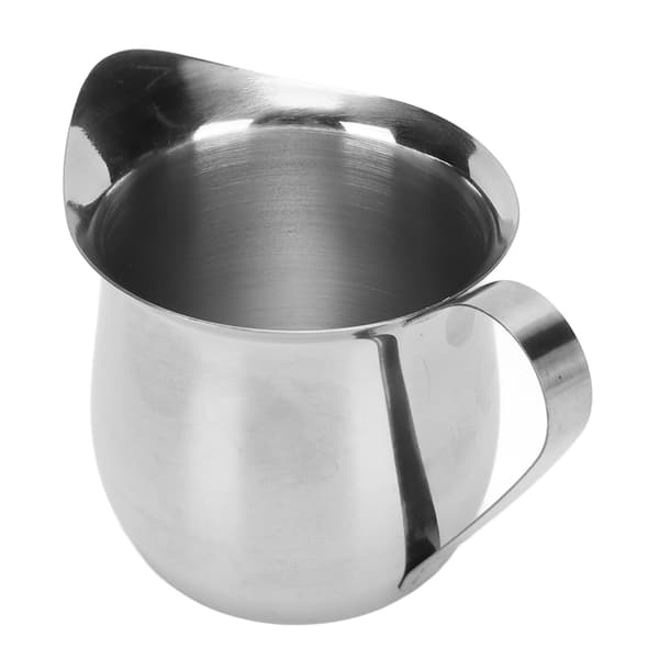 Mælkeskummerkande i rustfrit stål, ergonomisk mælkeskummerkande, kande til dampning af kaffe 8 oz