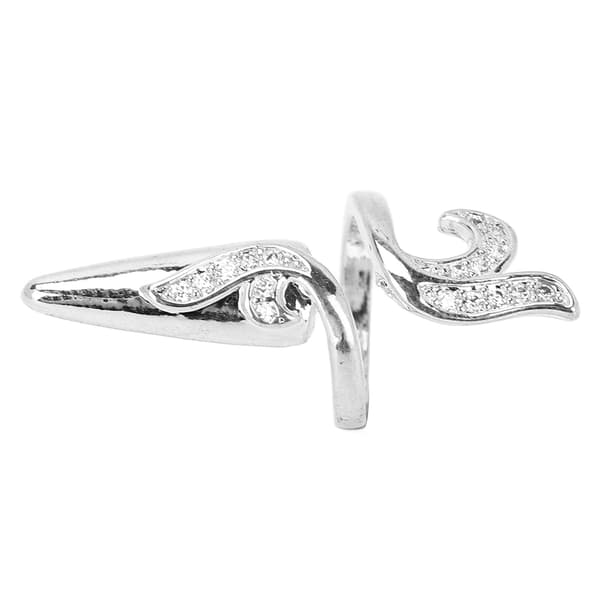 Fingerringer for kvinner, sjarmerende rhinsteiner, negledekkring for neglekunstdekorasjon, sølvfarget halefinger