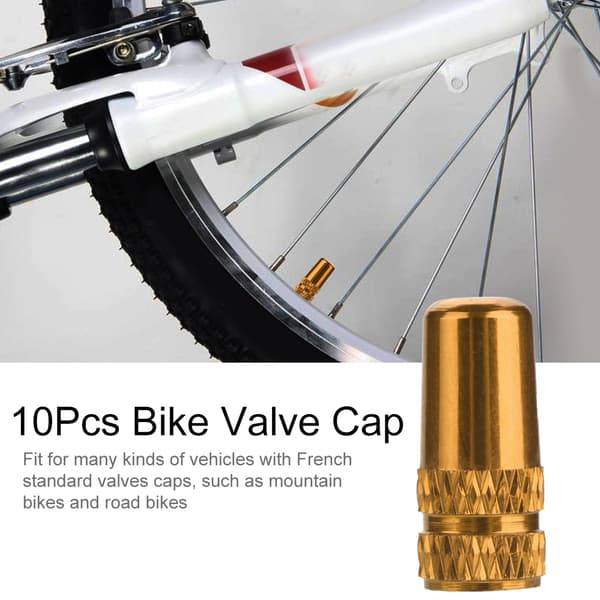 10 st Cykel Aluminiumlegering Däck Fransk Ventil Skyddande Stamlock (Guld)