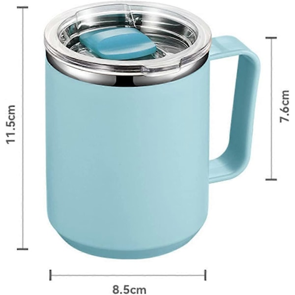 Isolerad Mugg, Kaffemugg, Resemugg, Isolerad Kaffe- och Te-To Go-Mugg, Dubbelväggig Vakuumisolerad, Rostfri Stål Isolerad Kaffemugg för Varmt och K