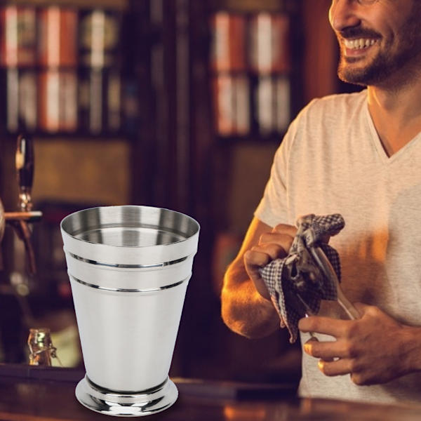 304 Rostfritt stål Isig Cocktailkopp Dricka Vinkopp Anti Fall för Bar Fest Bartender Verktyg (Silver 400ML)