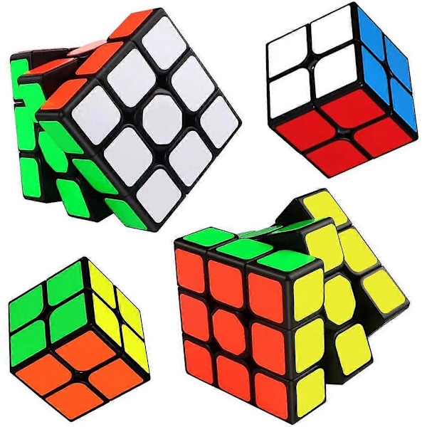 Magic Cube Set, 2x2 + 3x3, 2 i förpackningen (Svart)