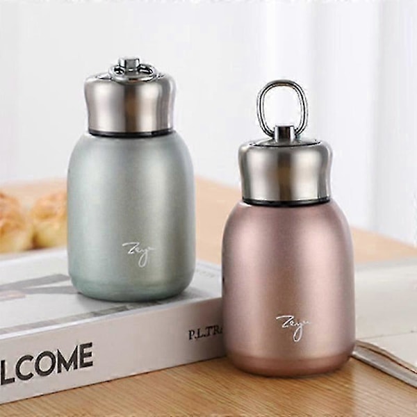 300ML Trendiga Mini Kaffetermosar Härlig Rostfri Termos Bärbar Resevattenflaska Koppar guld