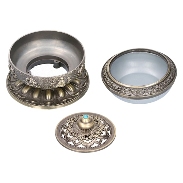 Røgelseholder i zinklegering, brænder, antik stil, ornament, håndværk til hjemmekontor, meditation, bronze, mellemstørrelse