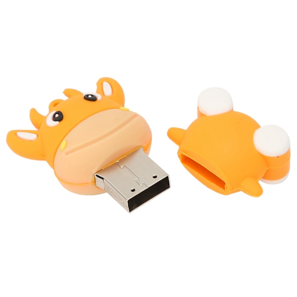 U-disk 3D tegneserie kalvemodel orange USB-lager til Windows 7/8/10/Vista/XP/Unix/2000/ME64GB