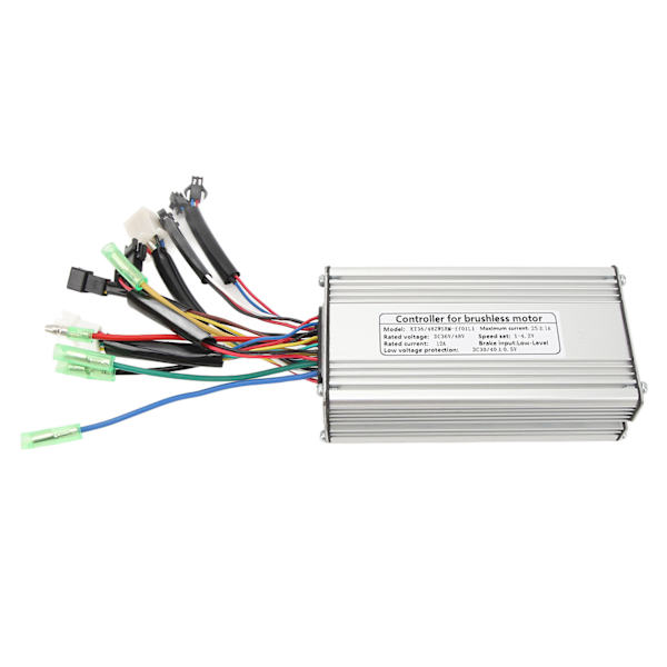 Firkantbølge-controller 25A elektrisk cykelcontroller 36V 48V metalskal med SM-stik til 750W motor