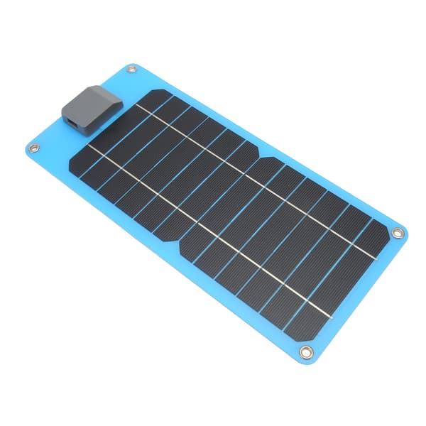 5V 6W USB Solpaneloplader IP67 Udendørs Vandtæt Mini Monokrystallinsk Silicium Solpaneloplader GKM320 145BL Blå