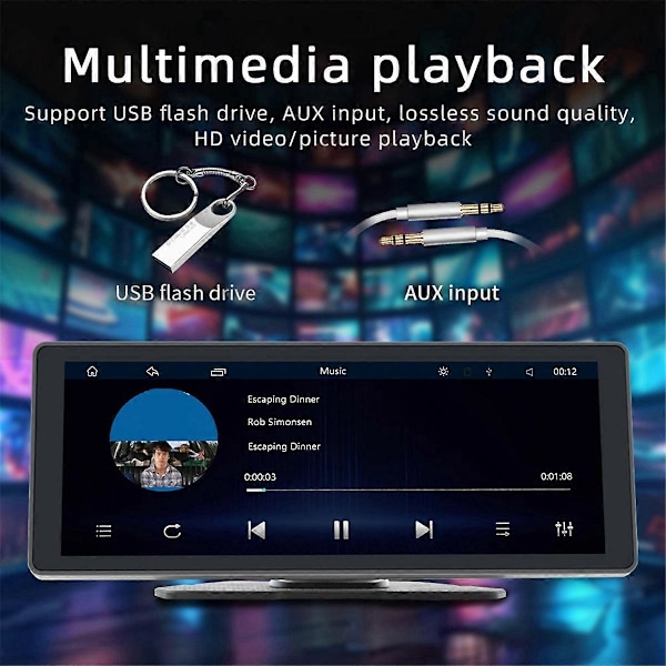 Bil 10,26 tums Bluetooth-skärm GPS-navigationsdisplay Auto MP5-spelare