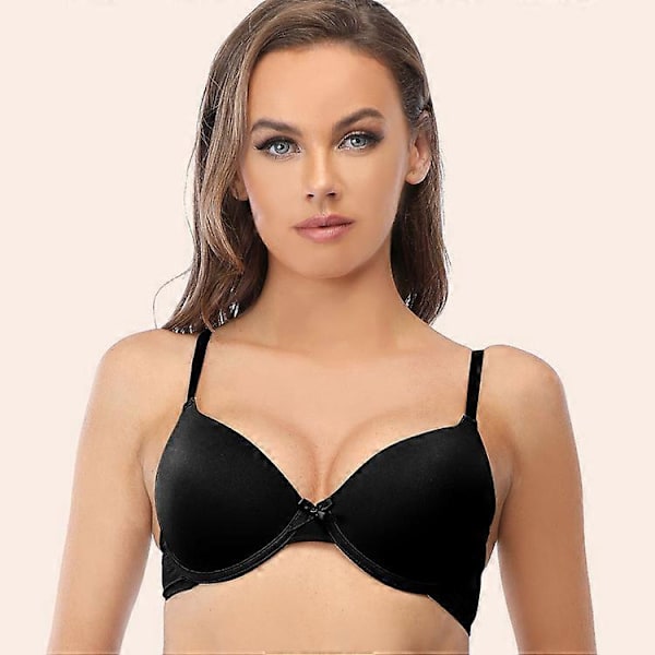 BH basic modeller blank tunn sektion med stålring 75B standard 34B tre rader med 2 spännen svart