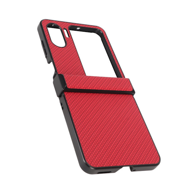 Telefontaske til OPPO Find N2 Flip Carbon Fiber Texture Fold Mobiltelefon Plastbeskyttelsesetui Rød