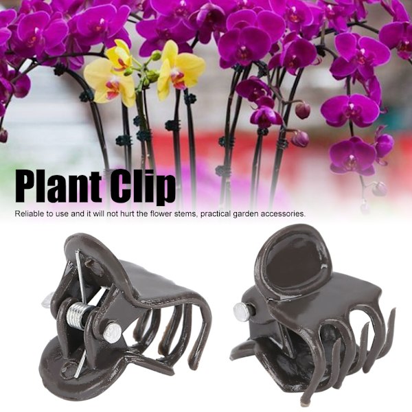 200 stk 1,5 cm plastplante klips blomsterstil støtte festeklemme klips hageverktøy for orkidé