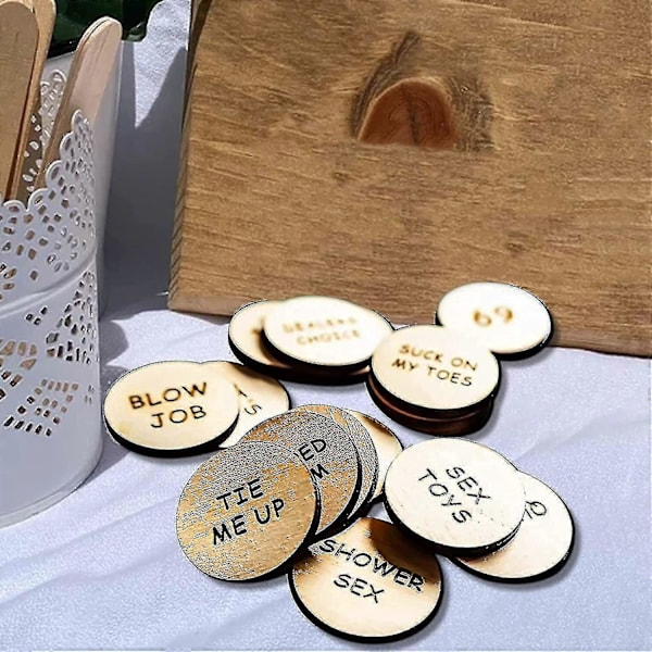 Roliga Polletter Roliga Trä Alla Hjärtans Dag Ornament, Rolig Romantisk Sex Presentförpackning 3 Runda