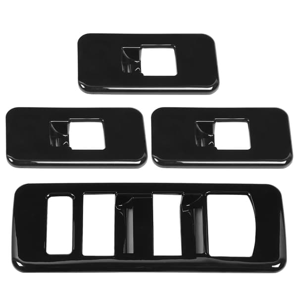 4 stk Vindusbryterknapp Panel Deksel Trim Piano Svart Passer for Land Rover Discovery 5 2017-2020