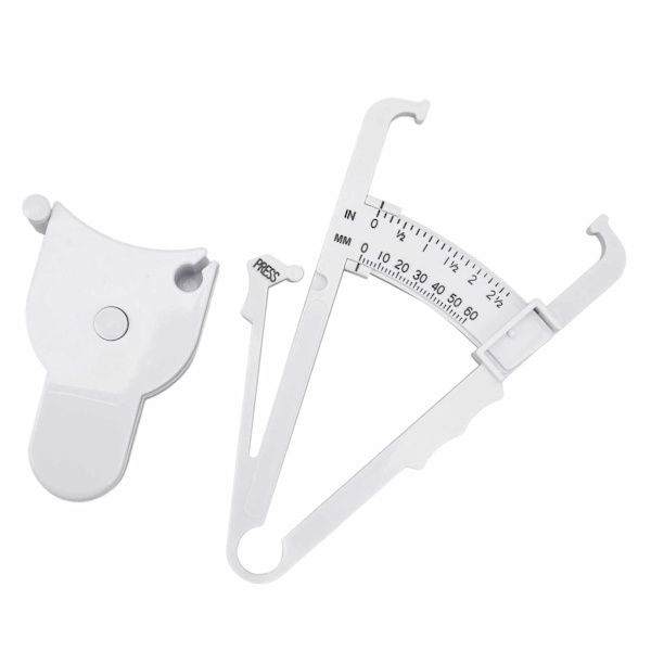 Skin Fat Caliper Press Typ Clip Clear Scales Hög noggrannhet mm tum Kroppsmått Tejp Vit