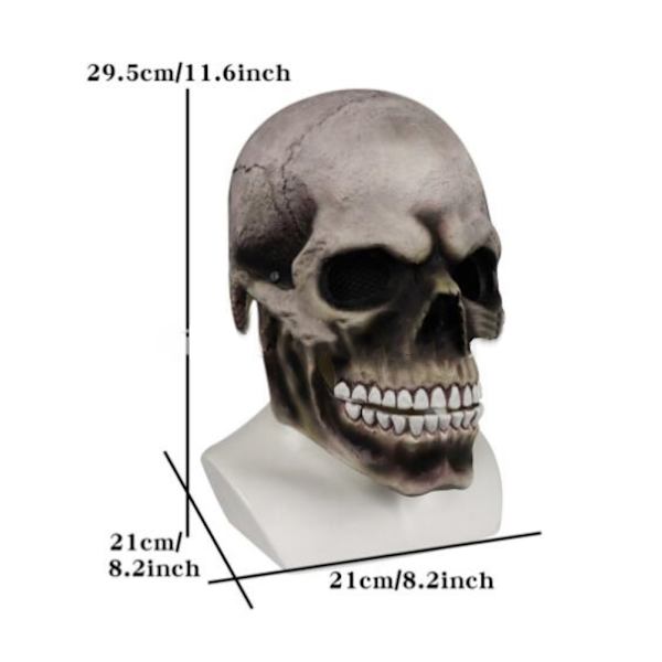 Halloween skräck skelett ansiktsmask i latex med rörlig käke Halloween fest cosplay kostym rekvisita dekorationer