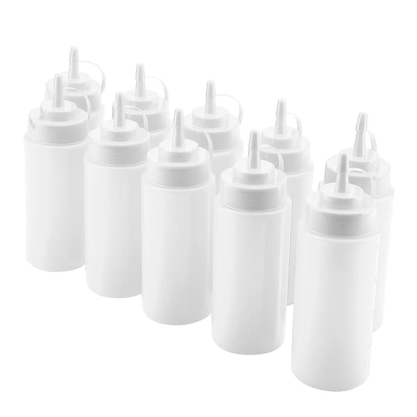 460 ml 10 stk. / sæt plastikkrydderidispenser til sauceoliecremeeddike (hvid)