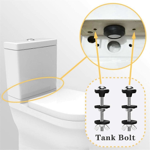 4 KPL Universaali WC-istuimen säiliön ja kulhon pulttisarja, Heavy Duty