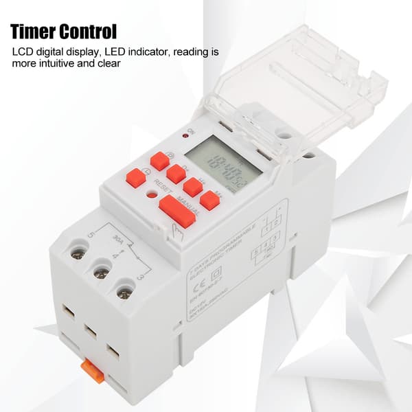 12V DC 30A Ukentlig Timer Bryter LCD Bryterkontroll med Nedtellingsfunksjon - Hvit - 1 stk