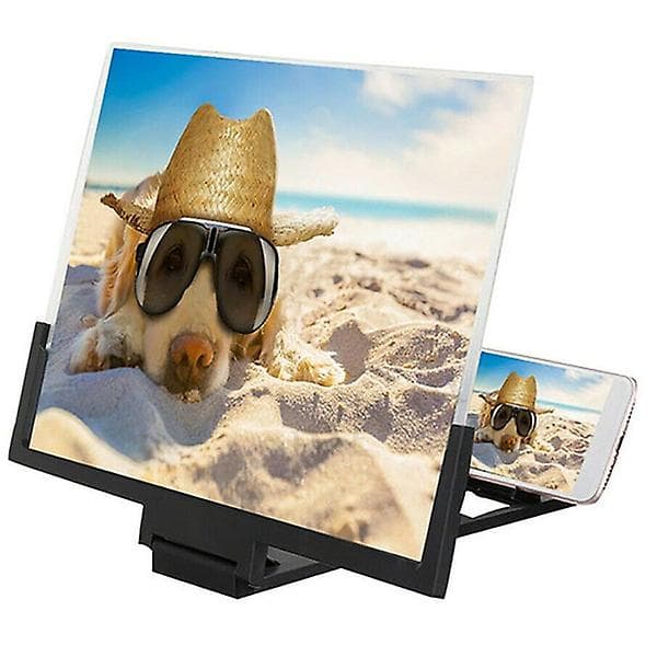 14\" Foldable Mobile Phone Screen Magnifier with 3D HD Radiation Protection - Black