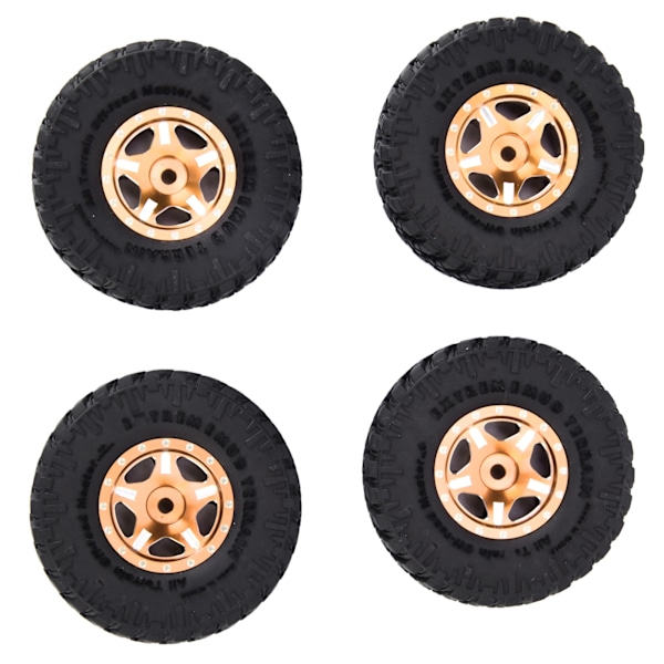 4 stk For Scx24 dekk - Slitesterke, praktiske, stabile, utskiftbare RC-biltilbehør for AXI00001 for AXI00002 for 1/24 skala modell - Mørk gylden