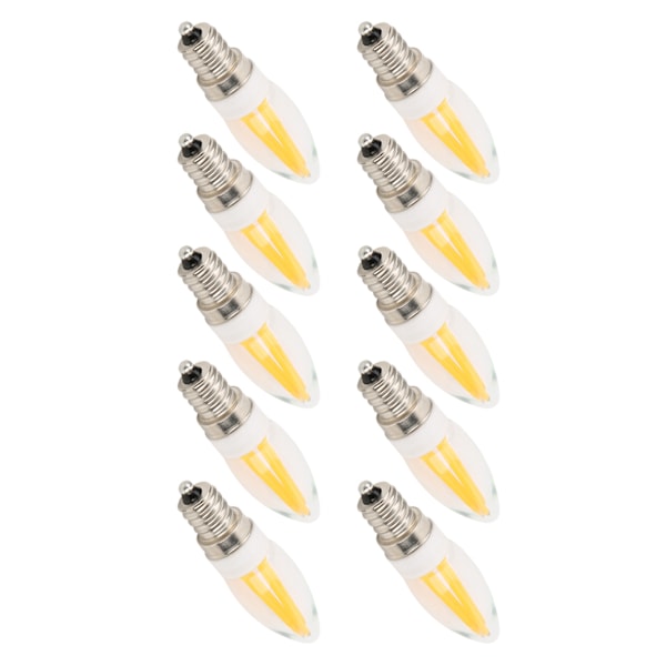 10 stk E12 Lang Filament Pære 3W AC110V Lysekrone Taklampe Pære Varm Hvit