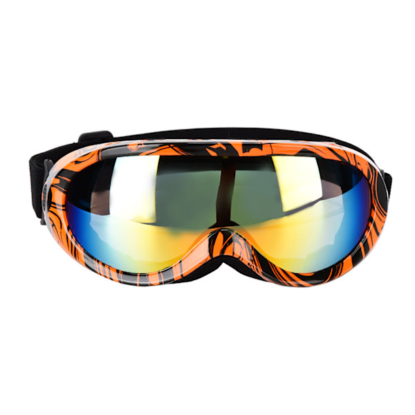 Enkellagers professionella skidglasögon Vindtäta Utomhusridning UV-skydd Snöglasögon Orange Svart