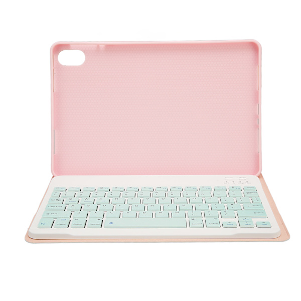 11-tommers Bluetooth-tastatur for nettbrett Trådløst nettbrett-telefon Datatastatur med beskyttende lærveske for OPPO Pad 11 Pink
