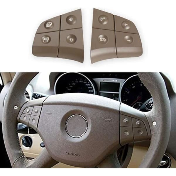 Udskiftningsknapper til ratkontrol til Mercedes Benz W164 W245 W251 ML GL BR Class, Sort, 4 knapper