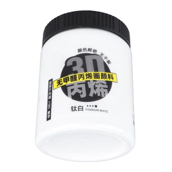 500 ml vit akrylfärg Vattentät Solskydd Högkoncentrerad Färgfast Akrylfärg för Canvas Papper Trä